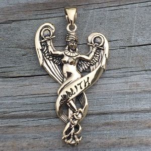 Large Goddess Lilith pendant bronze Sumerian goddess jewelry